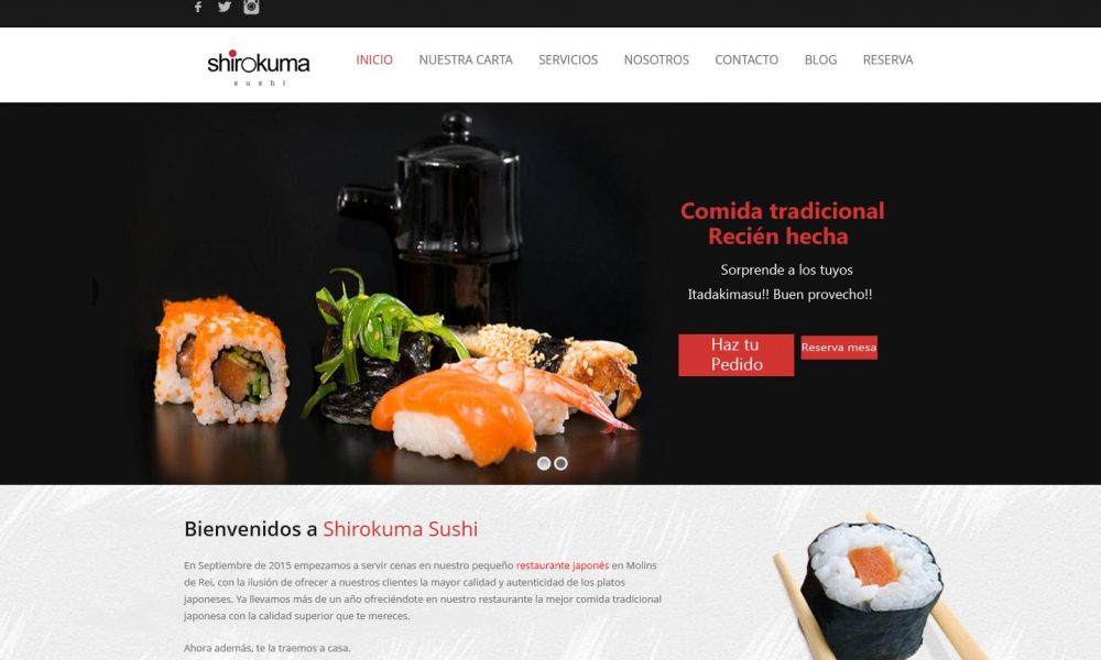 Shirokuma Sushi, Página Web diseñada por Guia33